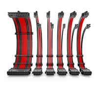 Antec Cable con funda de fuente de alimentación, cables PSU, kit de cable de extensión PSU / 1 x 24 pines ATX / 2 x 8 pines (4+4) EPS / 3X (6+2) pines PCI-E, 30 cm de longitud con peines, EPS doble