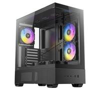 Antec CX705 ARGB Midi Tower Nero (Antec CX705 ARGB Gaming Case Mid Tower, 1 x USB Type-C / 1 x USB 3.0 / 1 x USB 2.0, Tempered Glass Front and Side Window Panel, Vertical Cooling with Massive Air Int