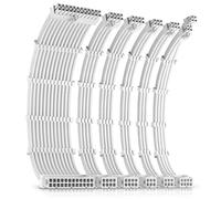 Antec Kit de extensión de cables PSU, cable con manga /24 pines ATX /4+4 pines EPS /8 pines PCI-E /6 pines PCI-E PSU kit de cable de extensión PSU de 30 cm de longitud con peines, conector blanco,