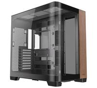 Antec Madera curva C8, ventiladores no incluidos, panel frontal de madera, vidrio curvado único súper gran angular, diseño de doble cámara, tipo C, soporte de radiador de 360 mm, compatible con RTX