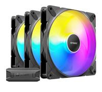 Antec Tranquil - Ventilador (3 unidades, 140 mm x 25 mm, 1500 rpm, 89,72 CFM, 1,82 mmH₂O, conector PWM de 4 pines y LED de 3 pines, ventilador de 120 mm, serie Tranquil
