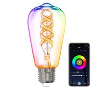 ANTELA Alexa Bombillas E27 5 W Smart LED Vintage Edison Lampe, WiFi RGB, bombilla regulable, control de aplicación compatible con Google Home, luz blanca cálida, 1 unidad