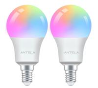 ANTELA - Bombilla conectada WiFi E14, regulable 7W 806Lm, bombilla LED inteligente, multicolor 2700K-6500K, compatible con Alexa y Google Home, Smart Life App Control 2PC
