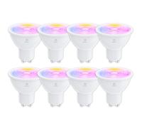 ANTELA Bombilla GU10 Inteligente Wifi Compatible con Alexa y Google Home, Luz Fría/Cálida 2700K-6500K, Bombilla RGB 16 Millones de Colores, 4,5W, 326LM, CRI 80, 15000hrs,8PCS