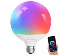 ANTELA Bombilla Inteligente Alexa E27, Bombilla Led Wifi 15W 1521 Lm, Compatible con Alexa/Google Home, RGB Luz Fría y Cálida 2700K-6500K, 2,4G Hz Wifi, 1PC