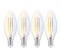 ANTELA Bombilla Inteligente E14 C35 Alexa WLAN Tipo Vela Filamento LED 4,5W 470LM 2700KLuz Blanca Cálida a 6500K Fría Regulable,Compatible con Alexa y Google Home,4PCs