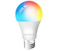 ANTELA Bombilla Inteligente LED E27 Wifi 9W Compatible Con Google Home/Alexa, Bombilla RGB(2700K-6500K) Luces Colores Regulable, Control Remoto,Control De Voz, Ahorro Energético,1PC