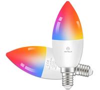 ANTELA Bombilla Inteligente LED WiFi Compatible con Alexa/Google Home, 4.5W 385LM E14 RGB Regulable 16 Millones de Colores Blanco Cálido/Frío 2700K-6500K RA80,2PCS