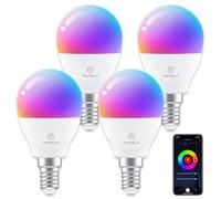 ANTELA Bombilla LED Inteligente WiFi G45, Casquillo E14, 4.5W, RGBCCT, Regulable Colores, Luz Cálida Fría 2700 a 6500K, 385lm, Compatible Alexa y Google Home, Vida Útil 15000 Horas, 4pc