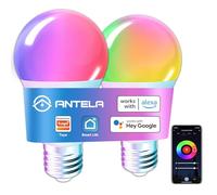 ANTELA E27 Bombilla Inteligente RGBCW LED WiFi, 9W 1000LM Alexa Multicolor Inteligentes Regulables 2700-6500K, Compatible Con Google Home/Alexa,Control Remoto,Control De Voz,2 Unidad.