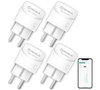 ANTELA Enchufe Inteligente Wifi 10A 2500W con Monitor de Energía, Compatible con Alexa y Google Home, APP Tuya/Smart Life, Temporizador,4pcs