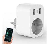 ANTELA Enchufe Inteligente WiFi 16A 3680W Con 1 Toma, 2 USB-A y 1 USB-C(PD20W,Carga Rápida), Monitor de Consumo, Horarios y Temporizadores, Compatible con Alexa y Google Home, Wifi 2,4 Ghz