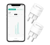ANTELA Enchufe Inteligente Wifi Mini con Monitor de Energía, Compatible con Alexa y Google Home, APP Tuya/Smart Life, Temporizador, 2pcs