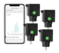 ANTELA Enchufe Inteligente WiFi para Exteriores,con Alexa y Google Home,Enchufe WiFi con Monitorización del Consumo Energético,Mando a Distancia,Temporizador,2,4 GHz,16 A,Impermeable IP54,4 unidades.