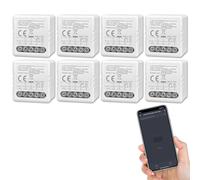 ANTELA Interruptor de relé inteligente WiFi y Bluetooth 10 A 1 canal, compatible con Alexa, aplicación Smart Life, temporizador y cuenta atrás, 2,4 GHz, 8 unidades