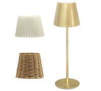 ANTELA Lámpara de Mesa Inalámbrica Recargable Conchas Intercambiables,Lámparas Creativas Tejidas 3000K/4000K/5000K Blanco Cálido/Frío Regulable LED,para mesa de Comedor Balcón Jardín