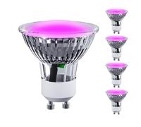 ANTELA Lámpara de Planta Interior LED Luz Morada,GU10 Lampara Cultivo Espectro Completo Apto 3.5W para Todo Tipo de Plantas Pequeñas, Verduras y Frutas,5PCs