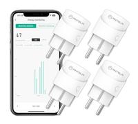 ANTELA Mini Enchufe Inteligente Wifi 10A con Monitor de Energía, 2500W Compatible con Alexa y Google Home, APP Tuya/Smart Life, Temporizador,4pcs