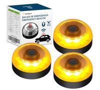 ANTELA V16 Luz Emergencia Homologado DGT Baliza,con Geolococation 3.0 Luz de Emergencía,Tarjetas SIM gratuitas hasta 2038,Baliza V16 geolocalizada,Base Magnética, 3PC