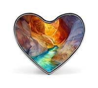 Antelope Canyon Mountain Brooch Pins Heart Badge Collar Lapel Pins Dress Coat Accessories for Women Men