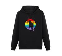 Antelope Gang Rainbow Antilope Christmas Men's Hoodies Unisex Black Cotton Print Pullover Sweatshirts S