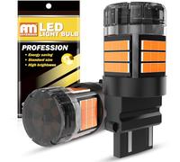 ANTEMOON 3157 P27/7W T25 Bombillas LED Canbus Sin Errores Super Brillante 5000LM 12V 24V Ámbar 3057 3156 4057 4157 para Luz de Marcha Atrás Luz de Freno Luces Diurnas Luces Traseras, 2 Piezas