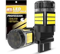 ANTEMOON 3157 T25 Bombillas LED Canbus Sin Errores Super Brillante 5000LM 12V 24V 6000K Blanca 3057 3156 4057 4157 para Luz de Marcha Atrás Luz de Freno Luces Diurnas Luces Traseras, 2 Piezas