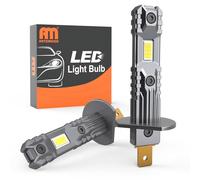 ANTEMOON Bombillas H1 LED, 100W 20000LM 6500K Blanca Fría 12V Luces LED Coche para Faro Delantero, 1:1 Mini Diseño Lámpara Reemplazo para Halógenos y Kit Xenón, Plug and Play, 2 Bombillas