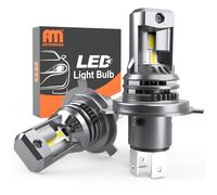 ANTEMOON Bombillas H4 LED, 100W 20000LM 6500K Blanca Fría 12V Luces LED Coche para Faro Delantero, 1:1 Mini Diseño Lámpara Reemplazo para Halógenos y Kit Xenón, Plug and Play, 2 Bombillas