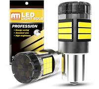 ANTEMOON P21W 1156 BA15S Bombillas LED Canbus Sin Errores Super Brillante 5000LM 12V 24V 6000K Blanca 1141 1003 7506 para Luz de Marcha Atrás Luz de Freno Luces Antiniebla Traseras, 2 Piezas