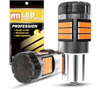 ANTEMOON P21W 1156 BA15S Bombillas LED Canbus Sin Errores Super Brillante 5000LM 12V 24V Ámbar 1141 1003 7506 para Luz de Marcha Atrás Luz de Freno Luces Antiniebla Traseras, 2 Piezas