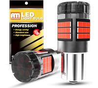 ANTEMOON PY21W BAU15S Bombillas LED Canbus Sin Errores Super Brillante 5000LM 12V 24V Rojo 7507 1056 5009 para Luz de Marcha Atrás Luz de Freno Luces Traseras, 2 Piezas