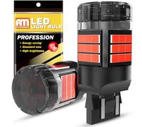 ANTEMOON W21/5W 7443 T20 Bombillas LED Canbus Sin Errores Super Brillante 5000LM 12V 24V Rojo 7440 7441 7444 para Luz de Marcha Atrás Luz de Freno Luces Diurnas Luces Traseras, 2 Piezas