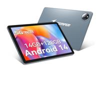 ANTEMPER Tablet Android 14 de 10 pulgadas, 4G LTE 5 GHz, WiFi, 14 GB de RAM + 128 GB de ROM (1 TB TF), tabletas Octa-Core FHD 1280 x 800 Incell IPS, 8000 mAh, 13 MP+8 MP, GMS, GPS, Face ID, gris