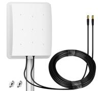 Antena 5G Antena 4G LTE Doble Polarización 14DBi WiFi Antenne 698-2700 | 3300-3800 MHz Antena Direccional Router Antena Externa MIMO SMA / 2 x TS9 Antenne, 2 x 10M Cable, 3G/4G/5G/GSM/GPRS - Blanco