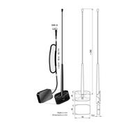 Antena adhesiva de vidrio activa ATTB Antennentechnik Bad Blankenburg DAB+ 45...
