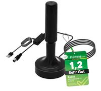 Antena Anadol AXRED Magnes DVBT2 con amplificador de 30 dBi para interior y exterior, antena DVBT para receptor TV, DVB-T DVB-T2, antena interior DVB T2 con cable de 5 m