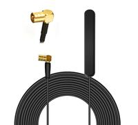 Antena Coche Amplificada Corta Universal, Antena Dab de Radio FM Am Automóvil, Cable de 3M, Conector SMB, Parabrisas y Parche, para Pioneer Kenwood JVC Alpine Clarion de Sintonizador FM