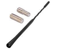 Antena Coche Corta Universal, Antenas De Radio para Automóvil De 9 Pulgadas, Mástil De Antena Auto De Repuesto con Adaptador De 5 Mm 6 Mm, Excelente Recepción A Través De Radio FM/Am/Dab, Negro