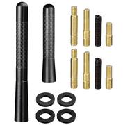 Antena Corta Universal para Radio de Coche, Compatible con Todos los Vehículos (Coches, Camiones, SUV), 8 cm y 12 cm, Tornillos M4.0, M5.0, M6.0, Repuesto FM/Am, Color Negro