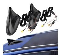 Antena Dab FM/Am GPS para Coche Tiburón Amplificador, 5m RG174 SMB DIN SMA | Amplificador 22dB para FM/AM/DAB+ GPS, ABS Impermeable, Universal para Coche Camión Autocaravana(B-2PCS)
