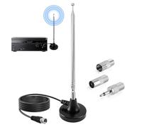 Antena Dab FM Radio de Telescópica Digital con Base Magnética | Cable Extensión 3Metro, para Interiores, para Radio FM, Dab Dab+ Estéreo, Receptor AV de Sonido Cine en