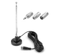 Antena Dab FM Radio de Telescópica Digital para Interiores con Base Magnética Cable Extensión 3Metro para 75 Ohm Dab Dab + Radio FM Estéreo para el hogar AV Audio Video Receptor de Cine en Casa