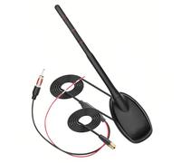 Antena Dab para Coche, Antena Dab para Radio con Cable De ExtensióN De 5 M, Antenas Digital Activa para Radios GPS, FM, Dab+ con Conector SMB/SMA, Adaptador DIN, Divisor Amplificador De Radio