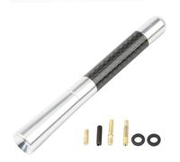 Antena de Coche Antena de Radio Corta Universal para Coche de 3,5 cm/8 cm/12 cm, de Fibra de Carbono, Negra, para Techo, FM/Am, receptora de Metal Antenas para vehículos(Silver,12cm)