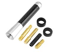 Antena de Coche de 3,Antena de Repuesto de Coche de 3 Pulgadas,Antena Corta de Radio de Tornillo de Fibra de Carbono para Modificación Universal de Coche (Plata)