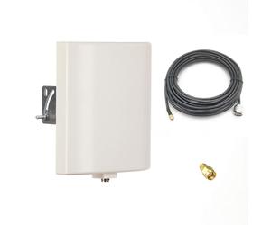 Antena de panel WiFi de 2.4 G 5 GHz de doble banda para exteriores con cable de extensión de 3 m SMA macho y adaptador RP-SMA