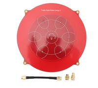 Antena de Parche de alimentación Triple 5.8 GHz Alta Ganancia Directora Cirularmente Polarizado Conector SMA Array Flat Array Antena aérea para RC ala Fija FPV Color Rojo 150 mm