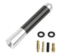 Antena de Radio Corta Universal para Coche de 3,5 cm/8 cm/12 cm, de Fibra de Carbono, Negra, para Techo, FM/Am, receptora de Metal(Silver,8cm)