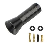 Antena de Radio Corta Universal para Coche de 3,5 cm/8 cm/12 cm, de Fibra de Carbono, Negra, para Techo, FM/Am, receptora de Metal(Black,3.5cm)